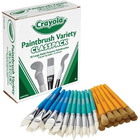 CRAYOLA Large Paint Brush Variety Classpack, 36/BX,  CYO050036